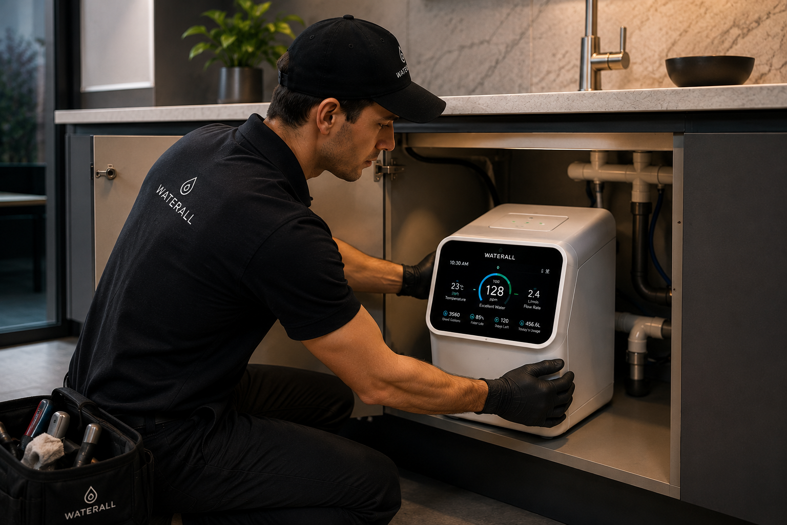 Professional water filtration installation